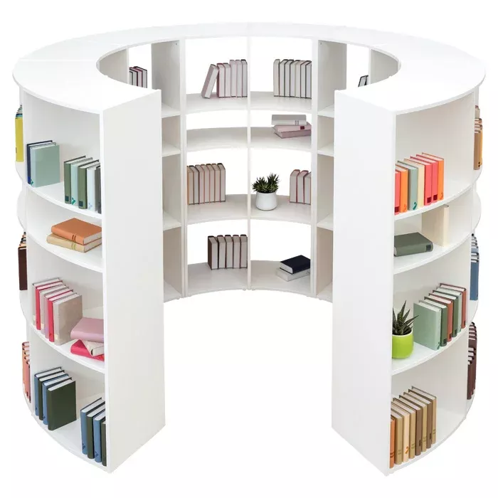 Bücherregal, Bücherwand, 半圆形书架, Rundregal, Regal mit Büchern