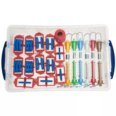 trainer kit, syringe set, thread spool, rope coil, measurement syringes