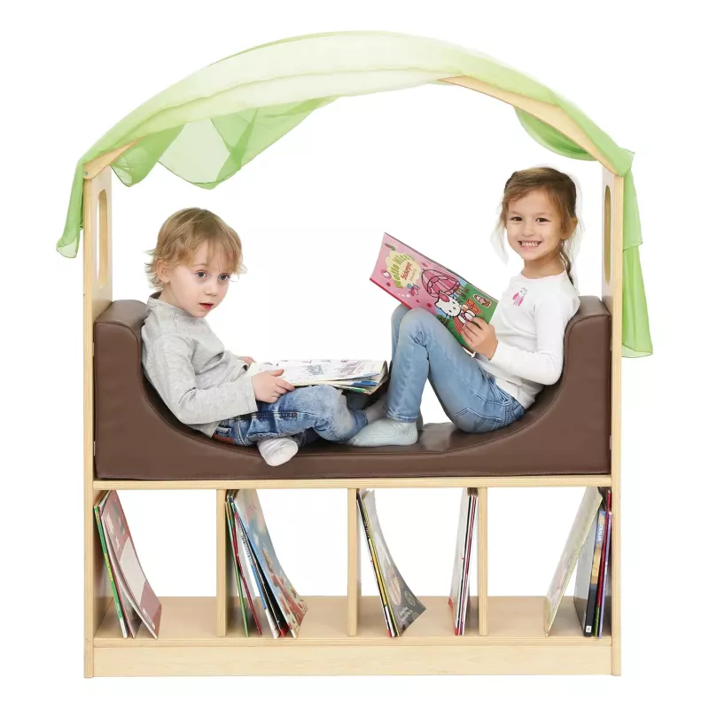Kinder-Sofa, Leseecke, Bettvorhang, Bücherregal, Kinder-Möbel