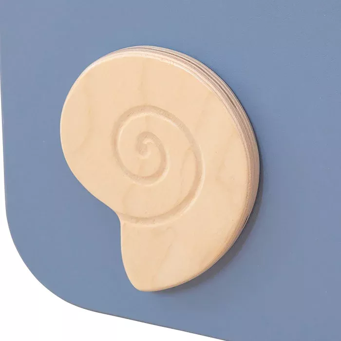 canvas, Spirale, Knopf, Holz, Blau