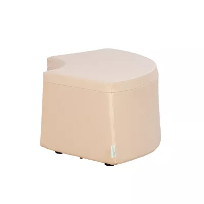 Sesselhocker, Beige, Softcover, Schaumstoff, Runde Form