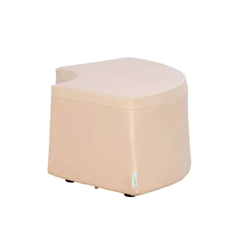 Sesselhocker, Beige, Softcover, Schaumstoff, Runde Form