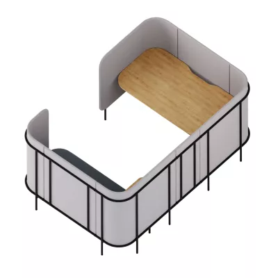 leaf_pod – Akustikmöbel manager_pod mit Sofa