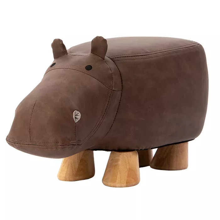 Hocker, Tierform, Stoffhocker, braun, Bein-Holz