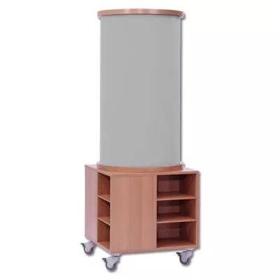 mobiles Rack, cuvier cart, rolling cart, wooden shelf, gray column