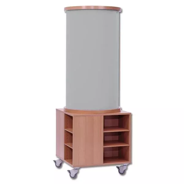 mobiles Rack, cuvier cart, rolling cart, wooden shelf, gray column