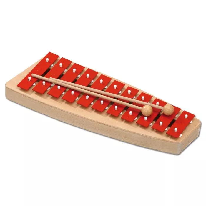 Xylophon, Musikinstrument, rote Töne, Holz, Maletten/Schlegel
