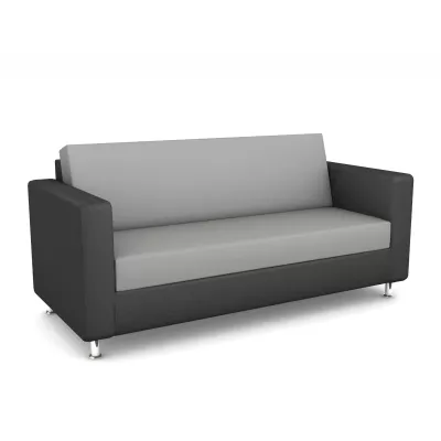 Sofa, Zweisitzer, Stoffbezug, Grau, Metallfüße