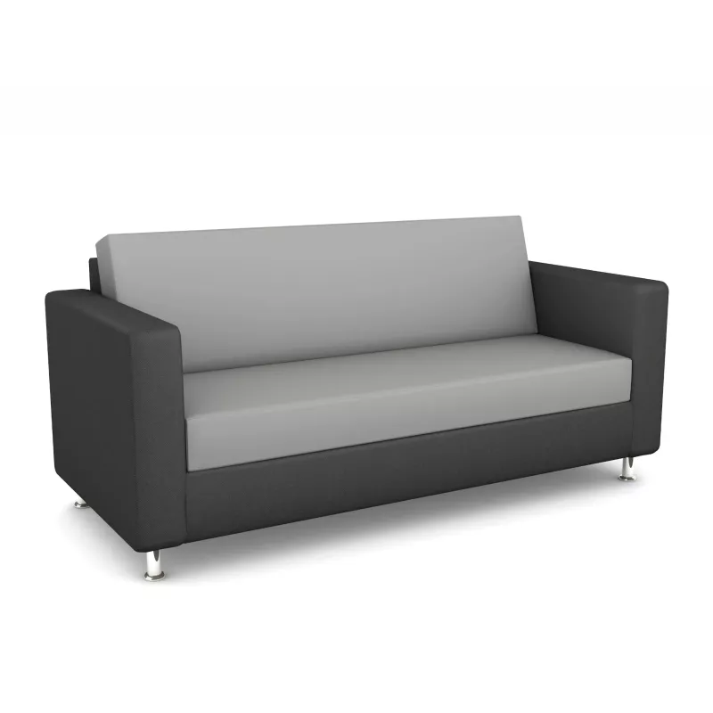 Sofa, Zweisitzer, Stoffbezug, Grau, Metallfüße