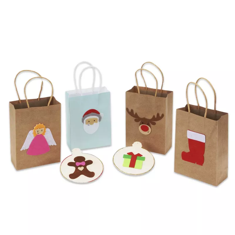 Geschenkboxen, Papiertüten, Weihnachten, Motivaufkleber, Kreativset