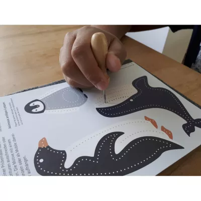 Puzzleset, Tierform, Stift, Kinderaktivität, Ausmalbild