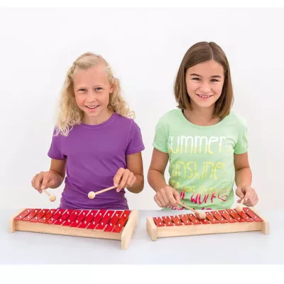 Kinder, Xylophon, Musik, rosa Griffe, Lavendel shirt