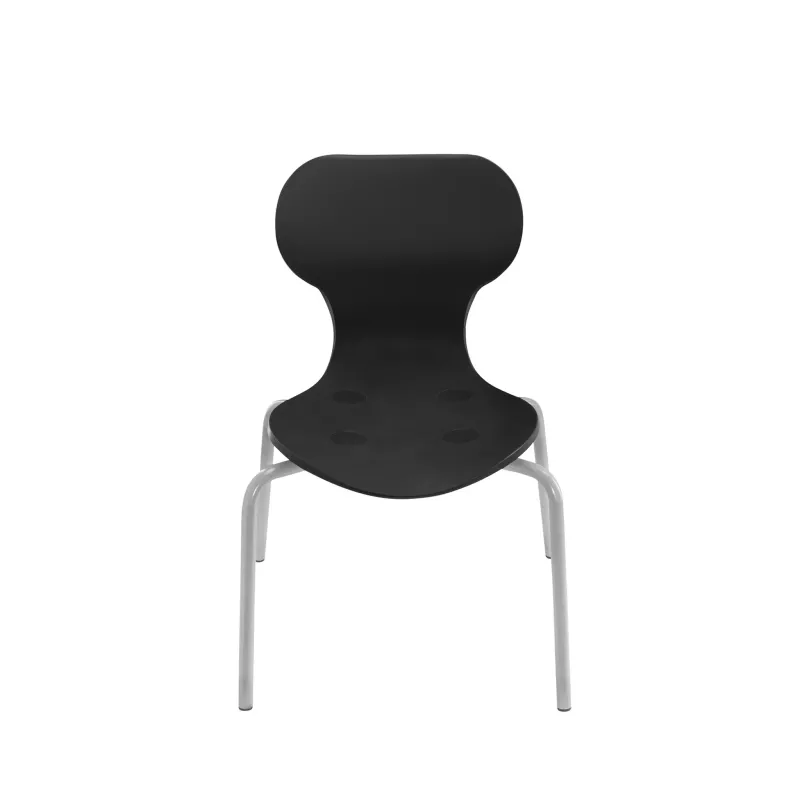 Stuhl, Schwarze Sitzfläche, Metallbeine, Sitzstuhl, Panton-ähnlich