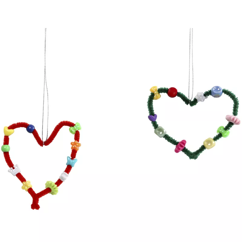 Herz aus Perlen, Hula-Hula Herz, Beads-Kette, Bunte Perlen, Herz-Form