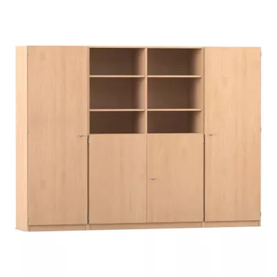 Schrank, OhneGriffe, Holzoptik, Regal, Schrankwand