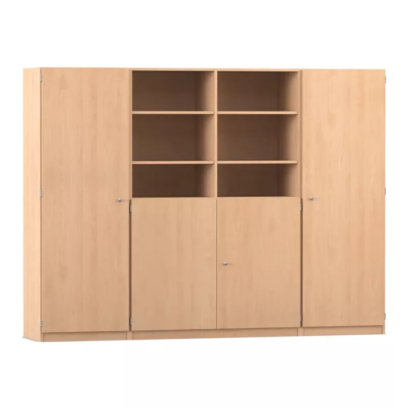 Schrank, OhneGriffe, Holzoptik, Regal, Schrankwand