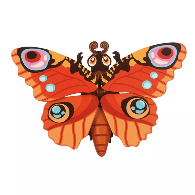 Schmetterling, Papierpuzzle, Kunstdruck, orange Muster, Tierbild