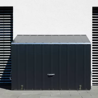 Gartenbox, Aufbewahrungsschrank, Metall, dunkelgrau, Außenraum