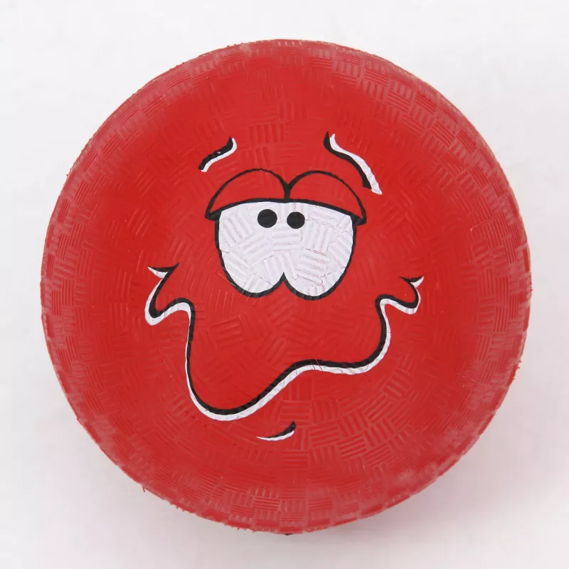 rot frisbee, frisbee scheibe, spielzeug rund, cartoon gesicht, runde spielzeug