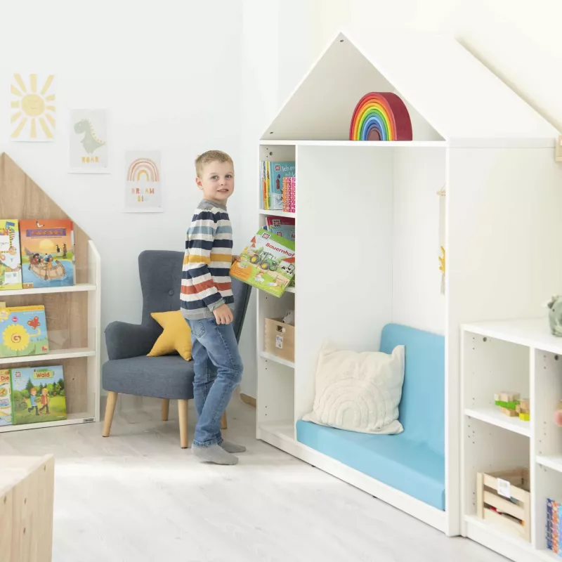 Kinderzimmer, Bücherregal, Holzspielzeug, Rainbow, Sitzbank