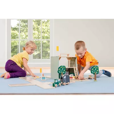 Klemmspielzeug, Holzspielzeug, Miniaturhaus, Kinderspielzeug, Holzauto