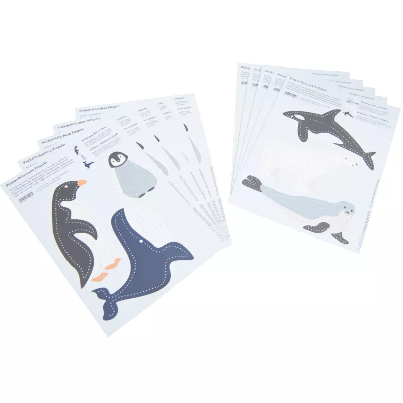 Wal, Walross, Pinguin, Stickerbogen, Tierposter