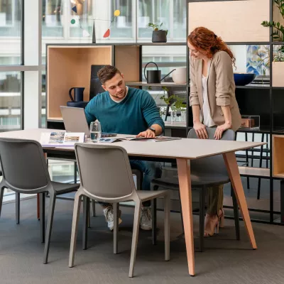 office, meeting, tisch, laptop, personen