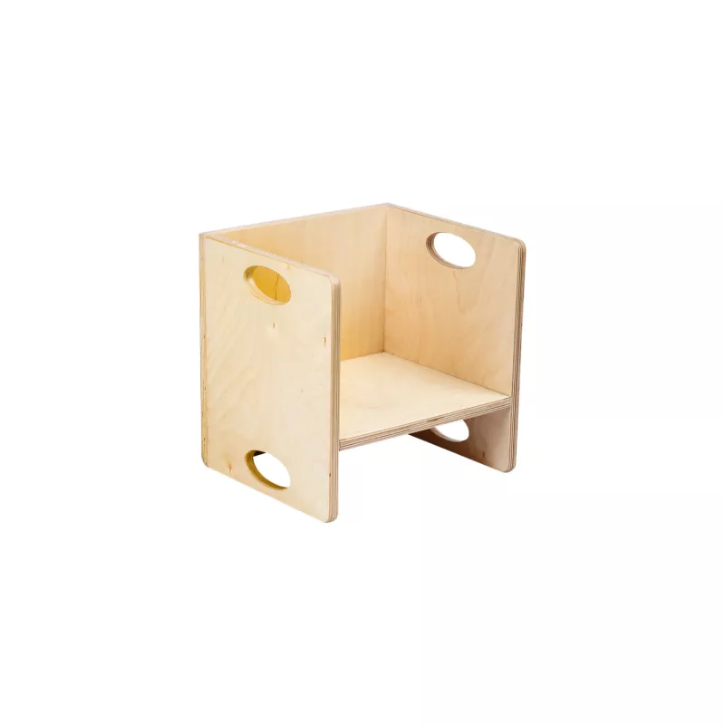 Holzkorb, Holzbox, kleine Box, Holztragegriff, offenes Regalende
