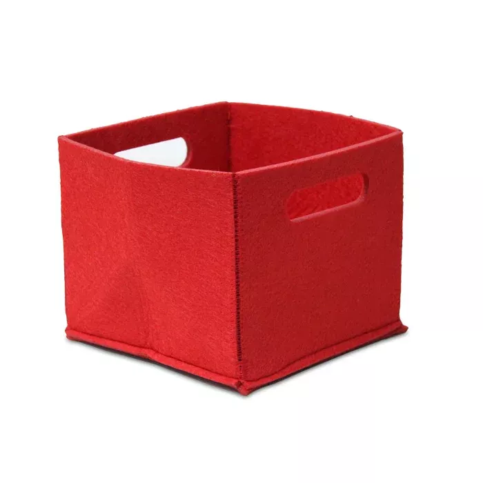 Aufbewahrungskorb, Korb, Box, Faltkorb, roter Stoff