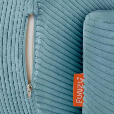 Raschelcord, Kordelzug, Reißverschluss, Plüsch, Teal