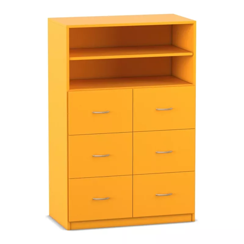 Schränke, Aufbewahrung, Orange, Schubladen, offenesRegal