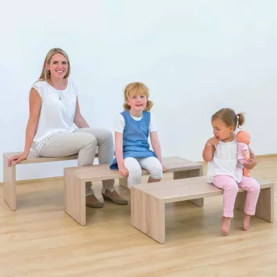 Kinderbank, Holzbank, Sitzbank, Kinderstuhl, Plattformbank
