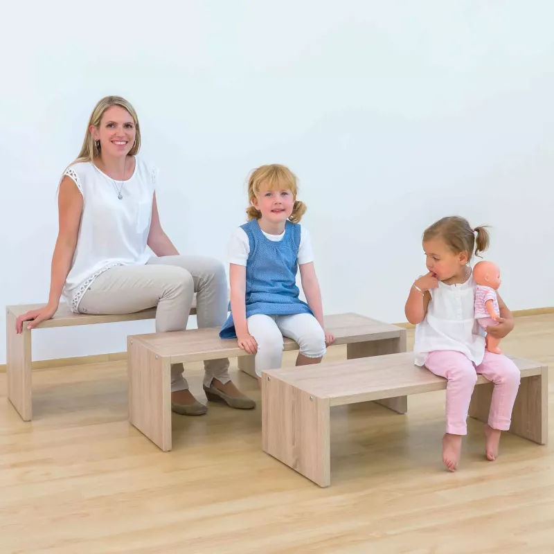 Kinderbank, Holzbank, Sitzbank, Kinderstuhl, Plattformbank