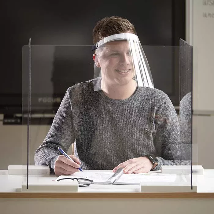 Schutzvisor, Face Shield, Schreibtisch, Maske, Arbeitsplatz