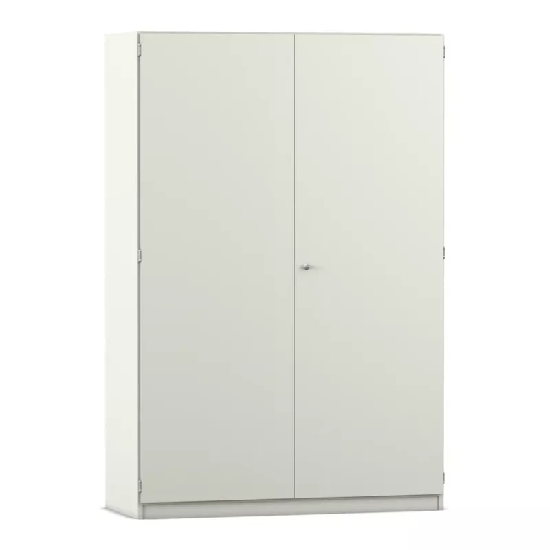 Schrank, Kleiderschrank, Zweifach-Türen, Aufbewahrung, neutraler Metall-Look