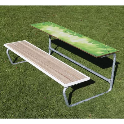 holz, tisch, bank, gartenmöbel, grilltisch?