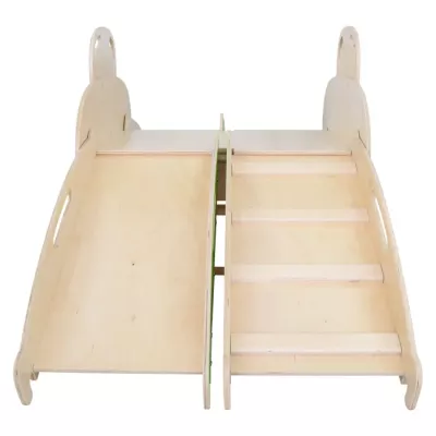 Holzspielzeug, Kletterstufen, Kletterleiter, Rutsche, Hindernisbahn