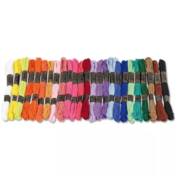 stitching floss,  embroidery thread,  multicolor skeins,  color assortment,  cotton thread