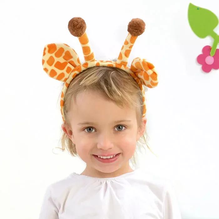 Giraffe headband, Kinderkopfbedeckung, Tierohren, Plüsch-kopfband, Giraffenmuster