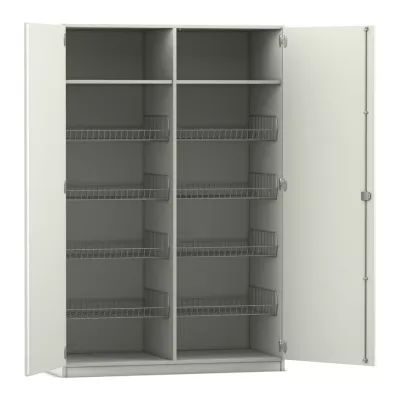 Sportschrank, 190 x 126,4 x 60 cm, mit 8 Gitterkörben und 2 Böden