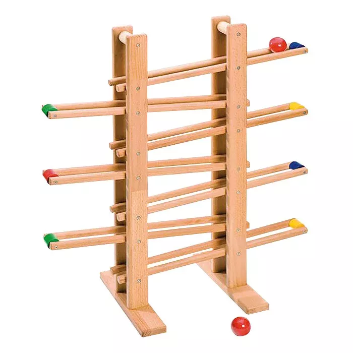 holzrahmen, kugelbahn, ballspiel, holzspielzeug, mehrfach-stufenständer