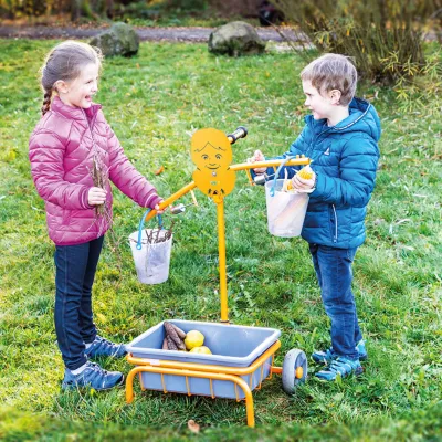 Kinderwagenspiel, Gartenwerkzeug, Obst-und-Gemüse-Transport, Kinderwippe, Regenschutz-Wetterjacke