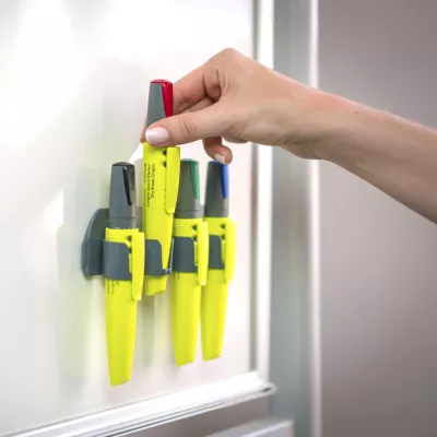 highlighters, neon yellow, dry erase, marker set, magnetic clips