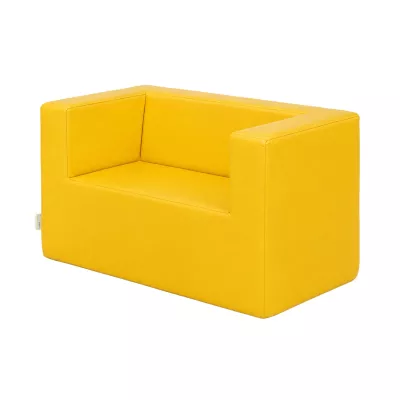Sessel, Gartenstuhl, Sofasessel, Gelb, Kunstleder