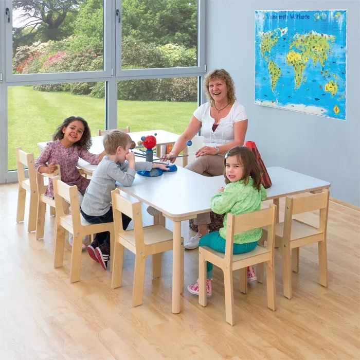 Kindergarten, Klassenzimmer, Kinder, Tisch, Weltkarte
