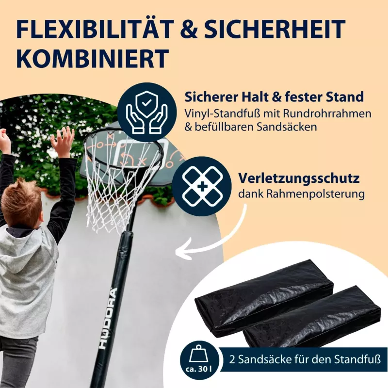 Basketball-Stand, Basketball-Net, Standsystem, Sandbags, Fußstütze