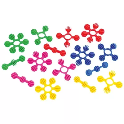Schwerkahle, Spielzeug, Farbenfrohe Kunststoffteile, Klemmbausteine, Kinderspielzeug
