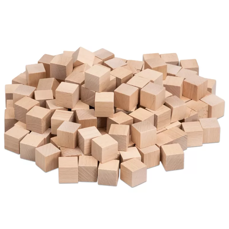 Holzwürfel, Holzbausteine, Naturholz, Bausteine, unbemalt