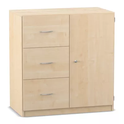 Kast, Schubladen, Holzoptik, Geräteschrank, Senkkopf-Schrank