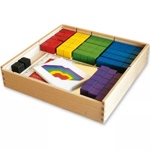 Holzbox, Mauernwürfel, Farbenwürfel, Lernspiel, Sortierkasten